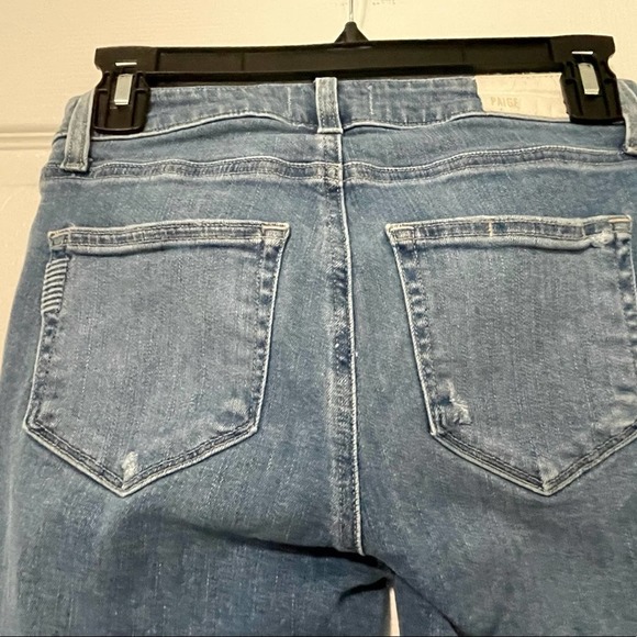 Paige Womens Size 26 Hoxton Ankle Jeans Medium Wash Light Distressing - Picture 4 of 7